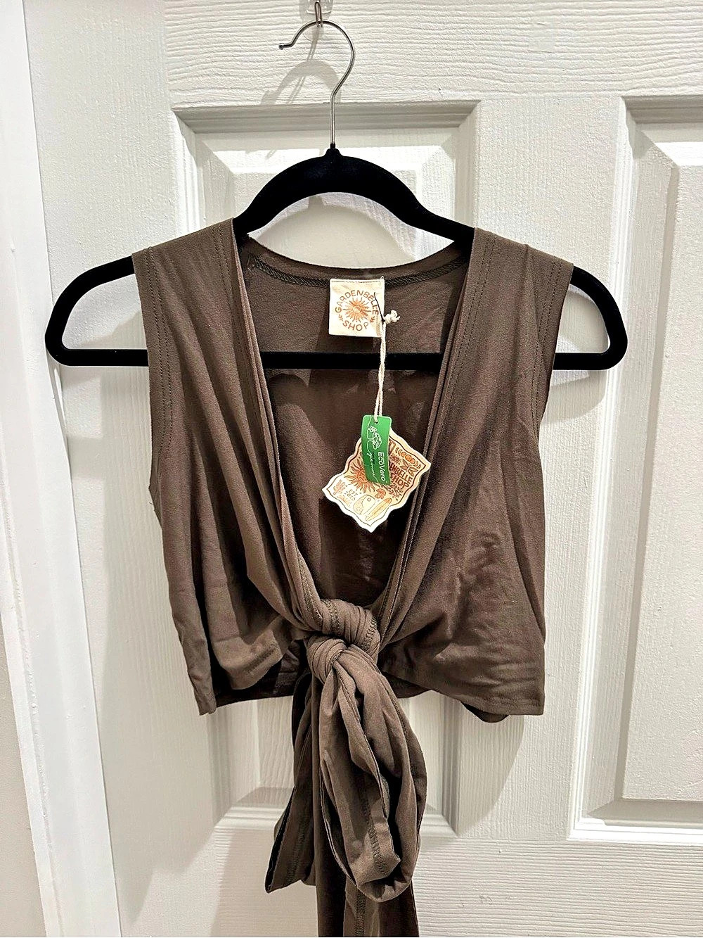 Gardenbelle Organics Stretchy Yoga Wrap Top Brown (Crocodile color) Yoga Wrap To